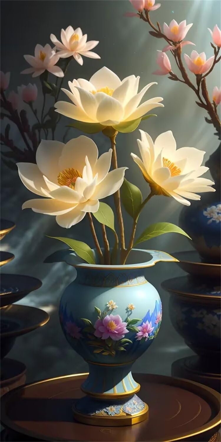 ダイヤモンドペインティング 花瓶と花 Amazon.co.jp: DIY 5D ダイヤモンドペインティング 花瓶の花 全面貼り